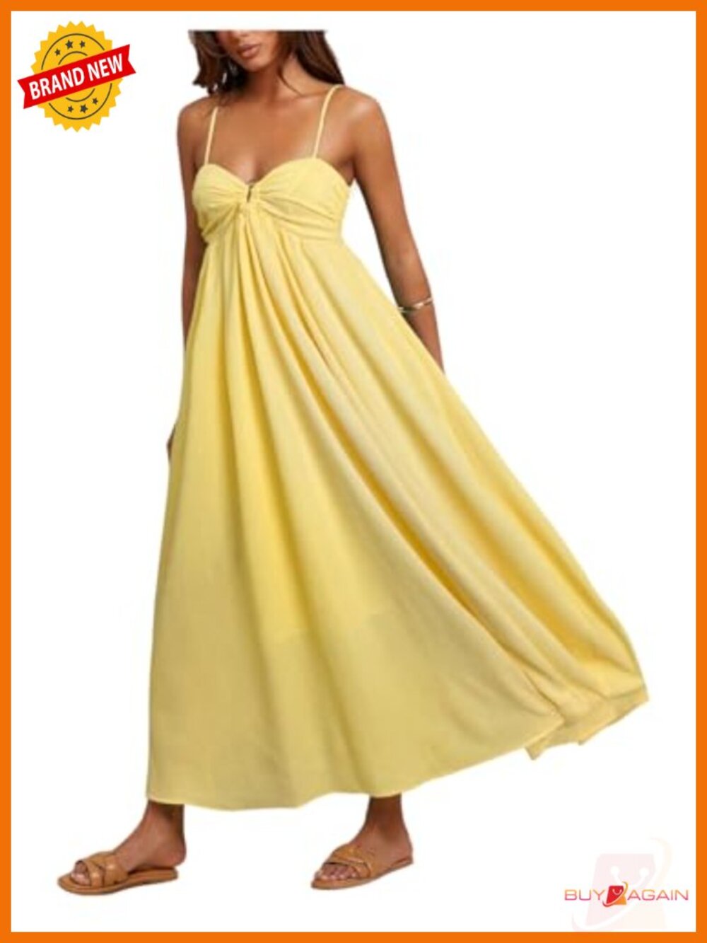 Spaghetti Strap Maxi Dress Sweetheart Neck Sleeveless Beach Vacation Sundress